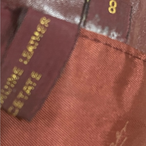 Etienne Aigner Button Down Red Belted Leather Jacket Women's Size 8 - Picture 16 of 16